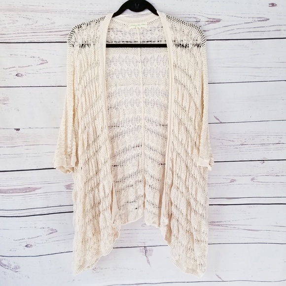 Staring at Stars Sweaters - UO Staring at Stars Cream Crochet Kimono